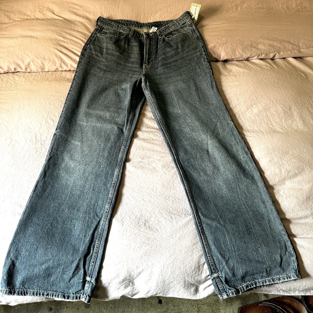 H&M Ultra High Rise Wide Leg Jeans Size 12